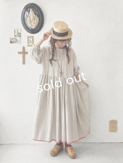 画像12: MARCHE' DE SOEUR／ギャザーワンピース・赤耳ギンガムチェック