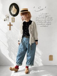 SO／デニムテーパードパンツ  ・ブルー
