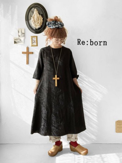 画像7: Re:born/リネンワンピース・ブラック
