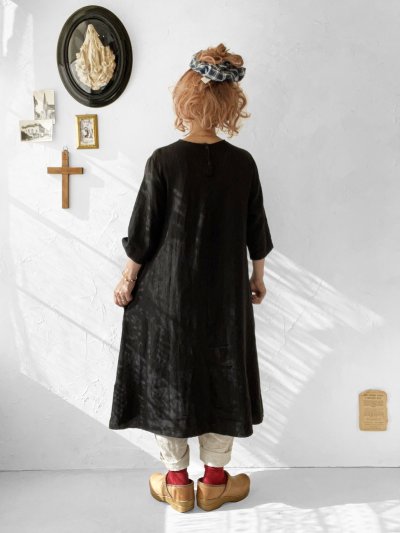 画像8: Re:born/リネンワンピース・ブラック