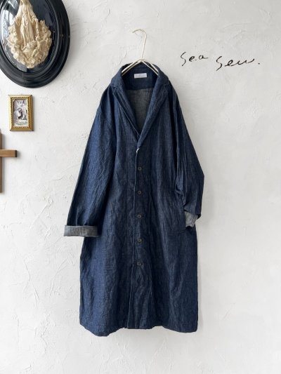画像1: seasew.／104 デニムテーラードジャケット・インディゴ