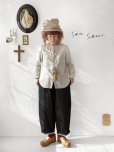 画像1: seasew.／201 コットンリネンノーカラーシャツ・ライラック (1)
