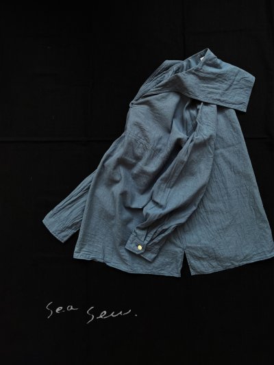 画像1: seasew.／302 長袖セーラー襟プルオーバー・ブルー