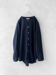 画像4: seasew.／201 コットンリネンノーカラーシャツ・ネイビー