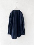 画像7: seasew.／201 コットンリネンノーカラーシャツ・ネイビー
