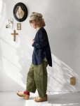 画像2: seasew.／201 コットンリネンノーカラーシャツ・ネイビー (2)