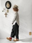 画像2: seasew.／201 コットンリネンノーカラーシャツ・ライラック (2)