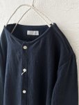画像5: seasew.／201 コットンリネンノーカラーシャツ・ネイビー