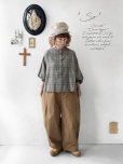 画像1: SO／バルーンスリーブブラウス・ブラウングレンチェック (1)