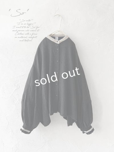 画像1: SO／バルーンスリーブブラウス・スミクロ