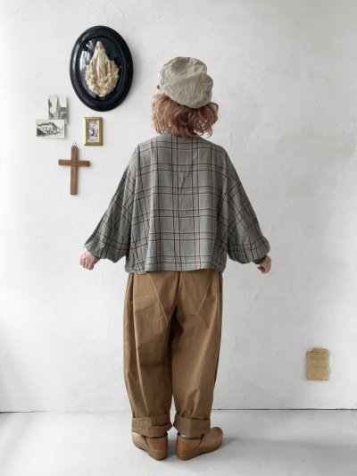 画像9: SO/バルーンスリーブブラウス・ブラウングレンチェック