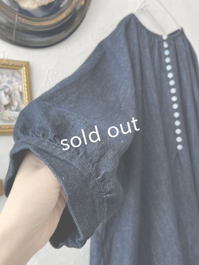 画像4: 08mab/デニムパフスリーブワンピース・インディゴ