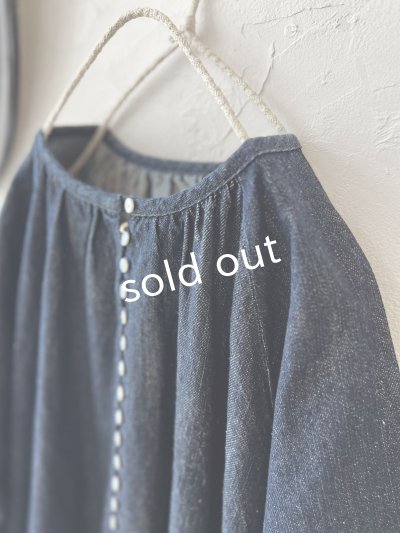 画像2: 08mab/デニムパフスリーブワンピース・インディゴ