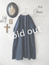 08mab/デニムパフスリーブワンピース・インディゴ