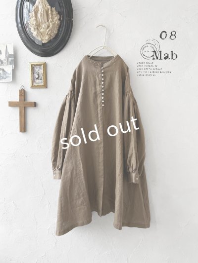 画像1: 08mab/ボタンチュニック・ソイルブラウン