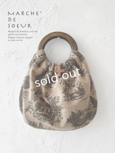 画像1: MARCHE' DE SOEUR／木の持ち手バッグ・クラシックウール