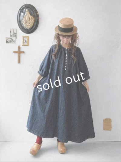 画像10: 08mab/デニムパフスリーブワンピース・インディゴ