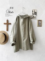08mab/リネンフードプルオーバー・ベージュ