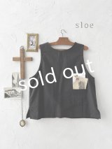 sloe/2wayポケットボタンベスト・ブラック