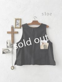 sloe/2wayポケットボタンベスト・ブラック