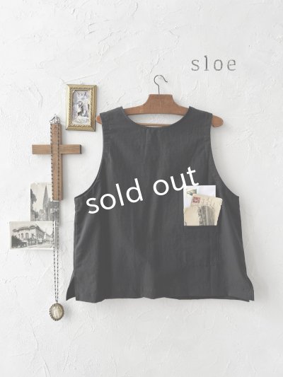 画像1: sloe/2wayポケットボタンベスト・ブラック