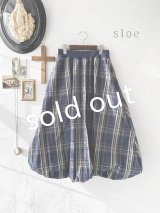 sloe/チェックバルーンスカート・ネイビー