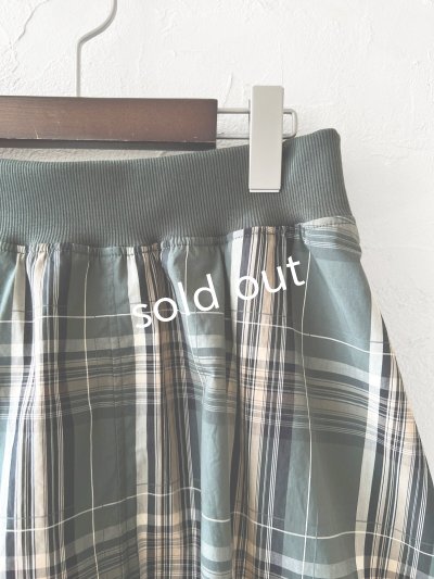 画像2: sloe/チェックバルーンスカート・グリーン