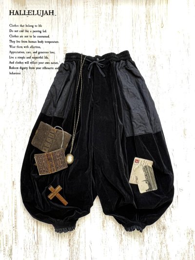 画像1: HALLELUJAH／6, Bloomer ブルーマーパンツ・black