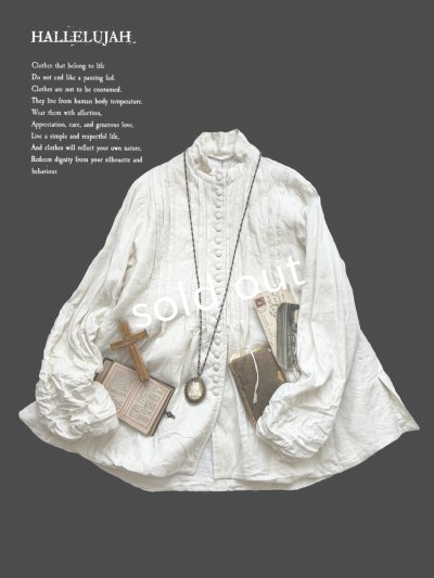 画像2: HALLELUJAH／8, Chemise de Baptême（Model 1920’s）クリスチャンブラウス・off-white