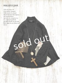 HALLELUJAH/8, Chemise de Baptême(Model 1920’s)クリスチャンブラウス・black