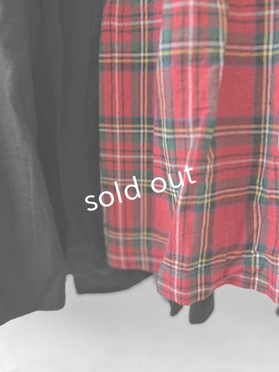 画像3: Avenue／赤チェック切り替えギャザーワンピース・黒