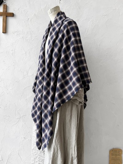 画像4: SO／大判ストール・ネイビーオンブレチェック