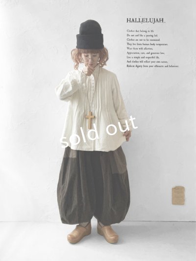 画像1: HALLELUJAH／8, Chemise de Baptême（Model 1920’s）クリスチャンブラウス・off-white