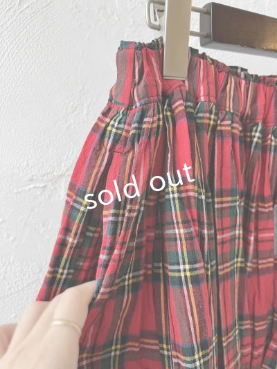 画像3: Avenue／ギャザースカート・赤チェック