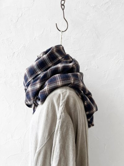 画像8: SO／大判ストール・ネイビーオンブレチェック