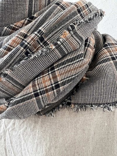 画像7: SO／大判ストール・ブラウングレンチェック