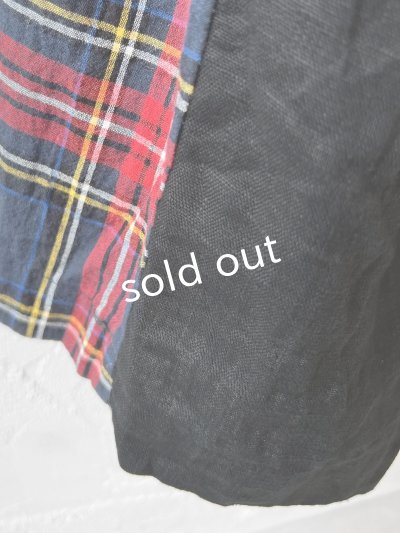 画像4: Avenue／赤チェック切り替えギャザーワンピース・黒