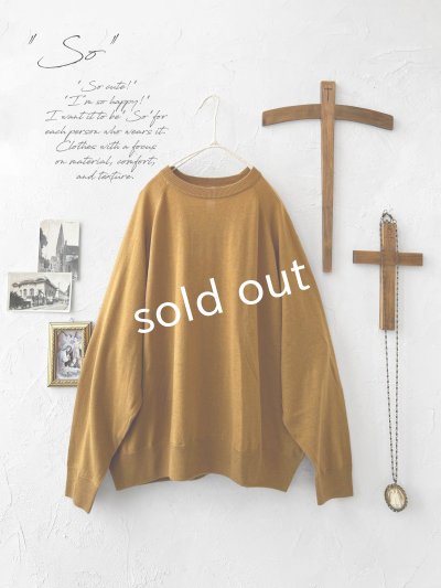 画像1: SO／ワイドラグランニットプルオーバー・キャメル