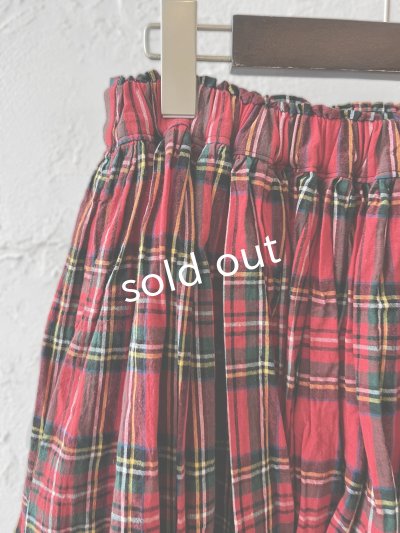 画像2: Avenue／ギャザースカート・赤チェック