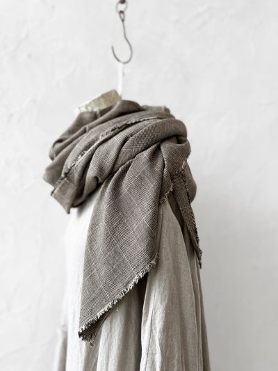 画像7: SO／大判ストール・ベージュグレンチェック