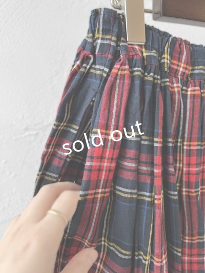 画像5: Avenue／ギャザースカート・ネイビーチェック