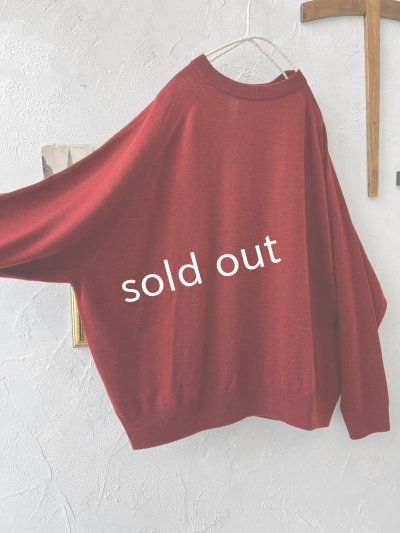 画像6: SO／ワイドラグランニットプルオーバー・ボルドー