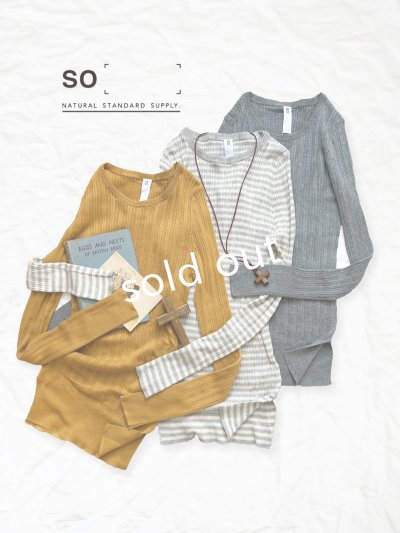 画像1: SO/ランダムテレコ長袖カットソー