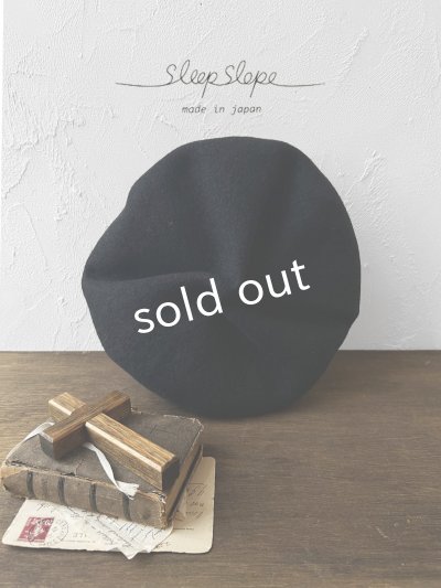 画像1: sleep slope/大きなホイップベレー・ブラック