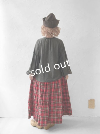 画像9: ubasoku/バイカラー起毛パフ袖ブラウス・チャコール