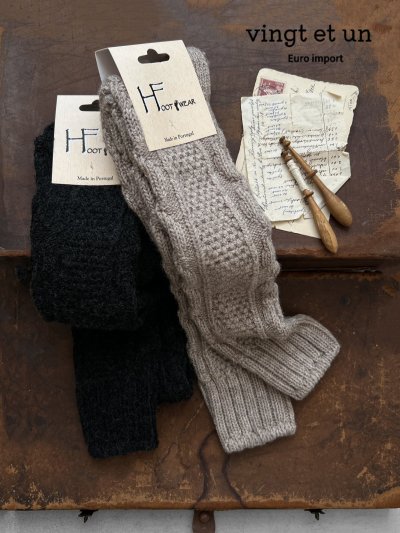 画像1:  H FOOTWEAR WOOL／ゆるあみケーブルソックス・ロング