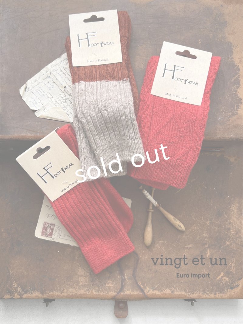 画像1:  H FOOTWEAR WOOL／赤ソックス (1)