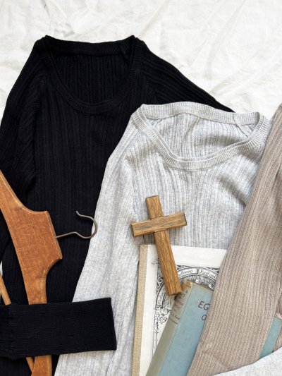 画像3: 08mab/リブクルーネックカットソー