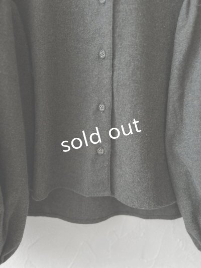 画像3: ubasoku/バイカラー起毛パフ袖ブラウス・チャコール