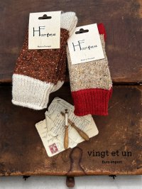  H FOOTWEAR WOOL／バイカラーネップソックス